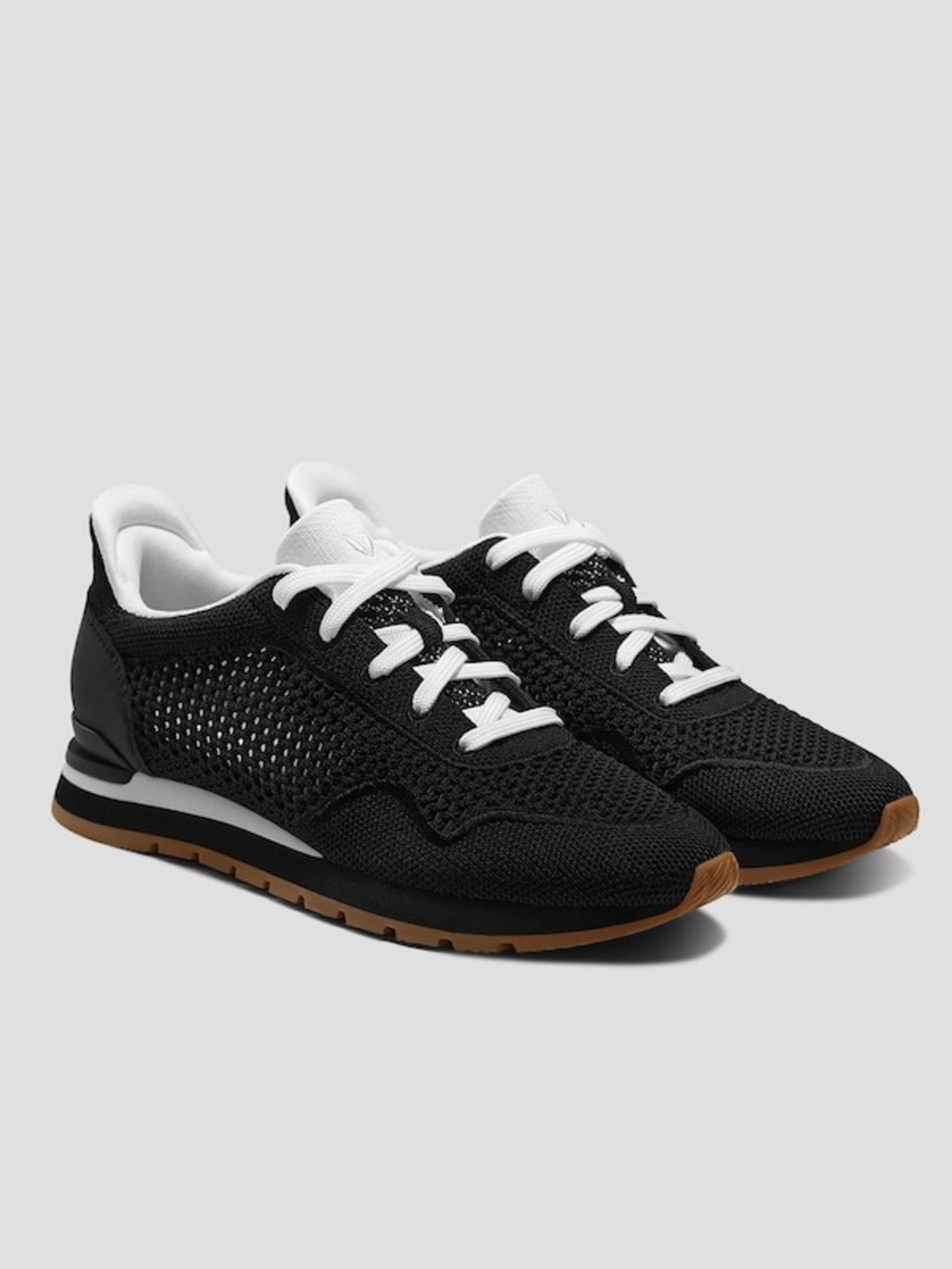 Vivaia Women's Black Knit Sneakers with White Accents